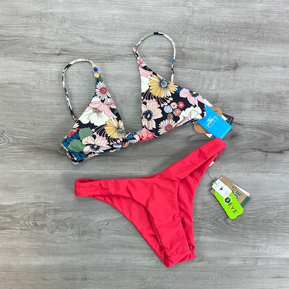 ☀️O’NIELL☀️VOLCOM☀️TWIGGY PISMO TOP SIMPLY SEAMLESS V BOTTOM BIKINI SET - Picture 3 of 15